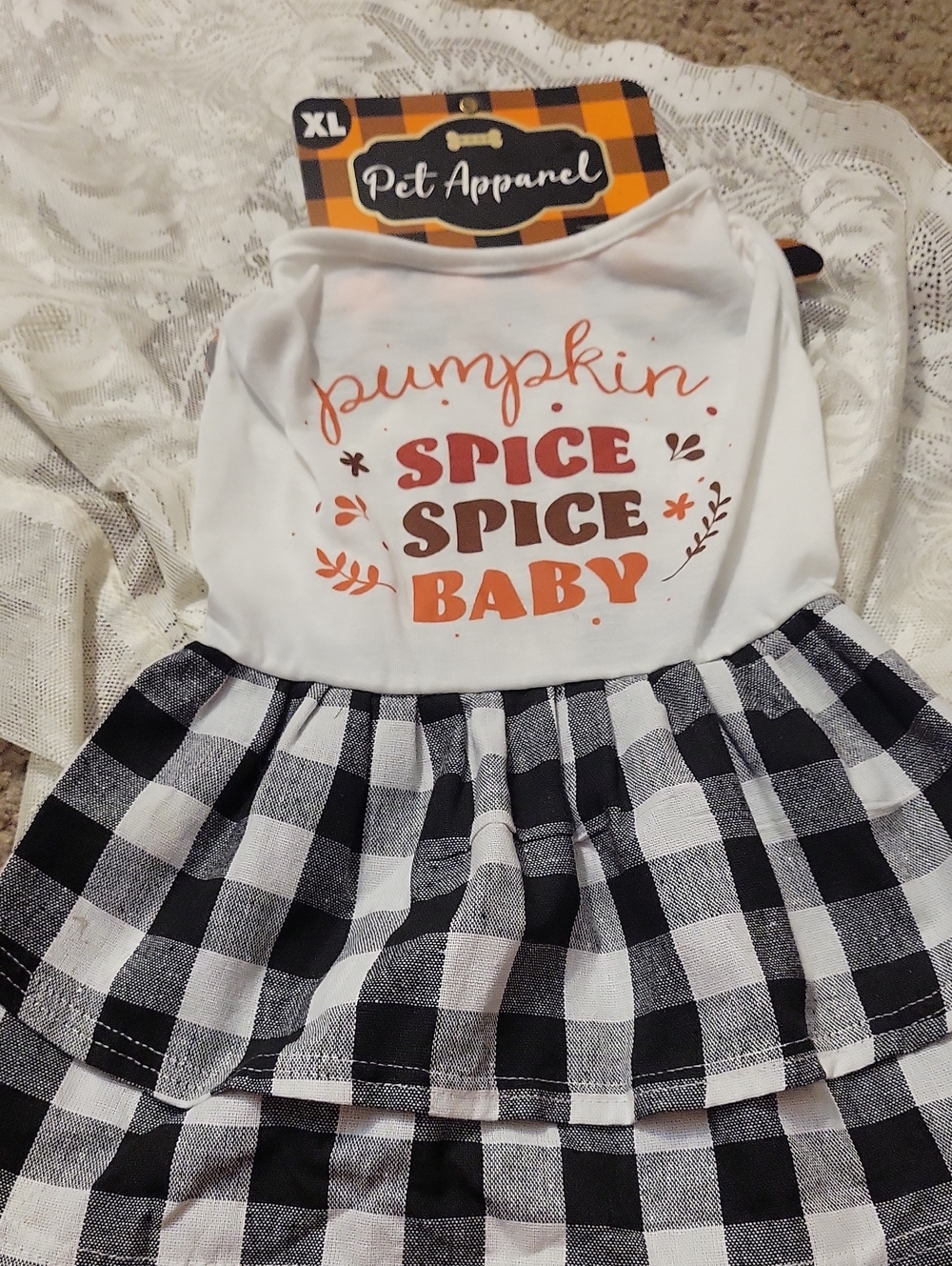 Pumpkin Spice Baby Pet  Costume Dress